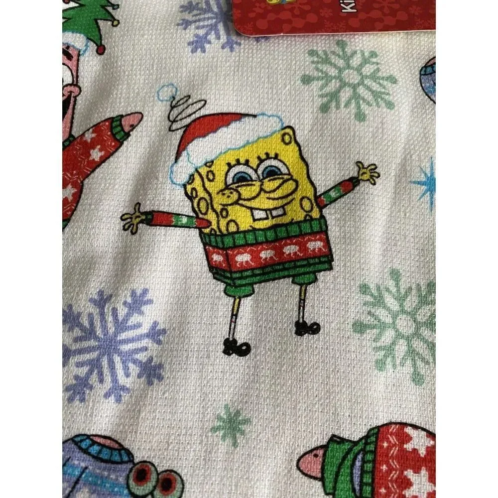 2 Pack SpongeBob SquarePants Christmas Sweaters Kitchen Towels 16 X‎ 26” NEW